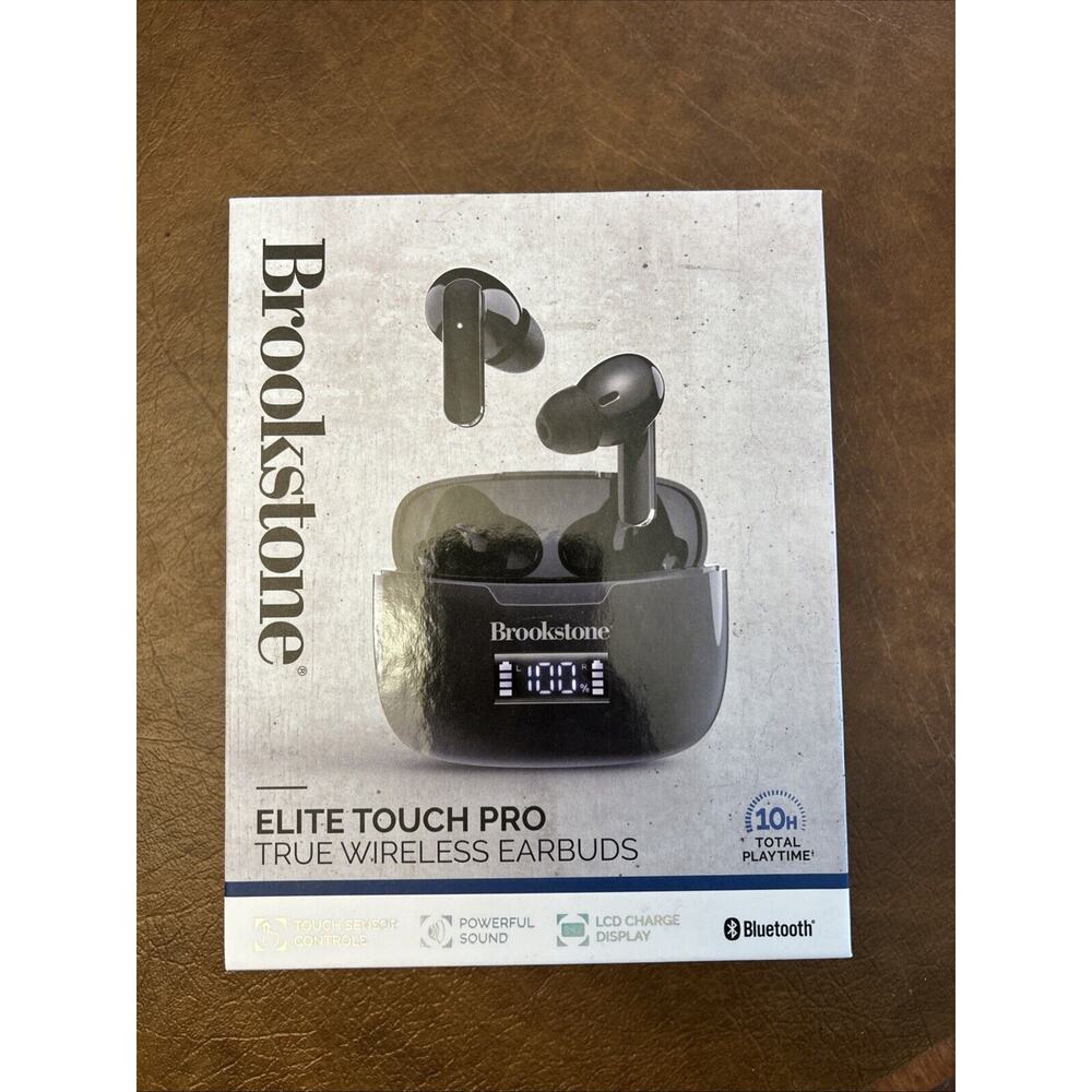 Brookstone Elite Touch Pro True Wireless Bluetooth Earbuds-New In Box